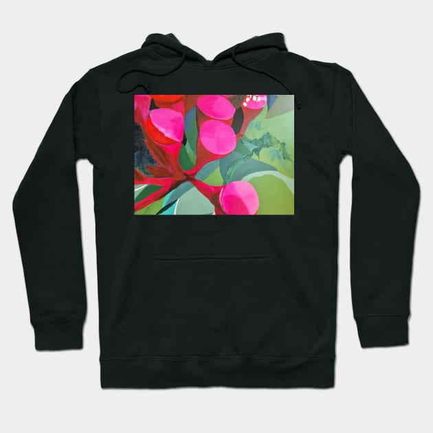 Hot Pink Gum Nut Design Hoodie by leahgay